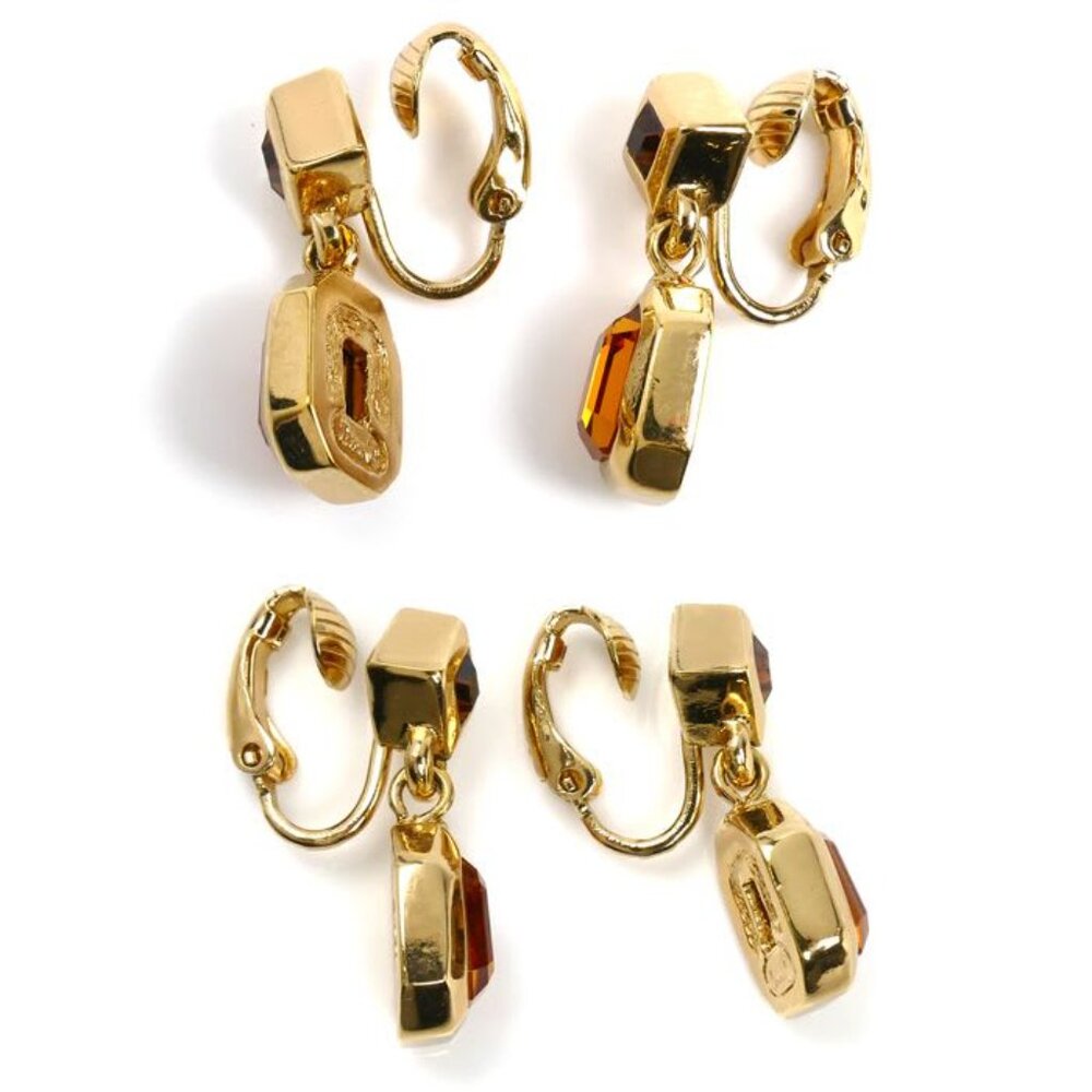 Dior Vintage Orange Stone Earrings Spring Type - Picture 2 of 4